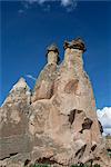 Erosion with volcanic tuff pillars, Pasabagi, near Goreme, Cappadocia, Anatolia, Turkey, Asia Minor, Asia