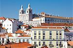 View of San Vincente de Fora church and Alfama neighbourhood, Lisbon, Portugal, Europe