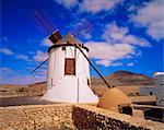 Old windmill with old stone oven, near Tiscamanita, Fuerteventura, Canary Islands, Spain