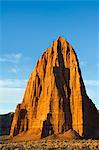 Sunrise at the Temple of the Sun in Cathedral Valley, Capitol Reef National Park, Utah, United States of America, North America