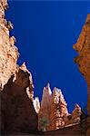 Colourful pinnacles and hoodoos on the Peekaboo Trail in Bryce Canyon National Pak, Utah, United States of America, North America