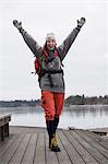 Portrait of woman with backpack