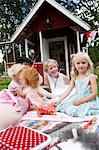 Children playing in garden