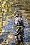 Man fishing in river