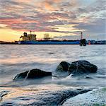 Sunset over docks