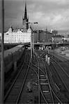 High angle view of railroad tracks