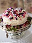 A cake decorated with flowers, Sweden.