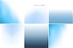 Collection of blue light abstract geometric backgrounds.