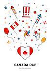 Happy Canada Day vector Illustration. 1st July celebration poster with Canadian symbols.