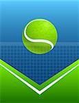 blue and green abstract tennis background with ball. vector
