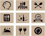 set of nine concept background for napkin or restaurant menu