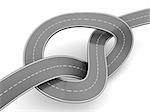 3d illustration of road knot, traffic jam concept