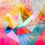 Watercolor abstract colorful background with fantastic elements. Background for design template.