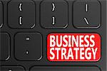 Business Strategy on black keyboard, 3D rendering
