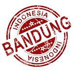 Red Bandung stamp with white background, 3D rendering