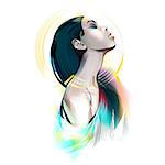 The girl in the image of the Egyptian goddess. Watercolor vector illustration