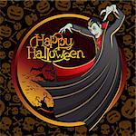 Cartoon Dracula vector. Vampire Dracula Halloween. Halloween seamless background