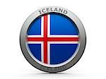 Emblem - Flag of Iceland - isolated on white, three-dimensional rendering, 3D illustration