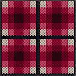Seamless vector pattern as a woollen Celtic tartan plaid or a knitted fabric texture in pink, red and dark grey colors