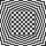 Black and white chessboard pattern box. Abstract background. Vector illustration