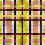 Seamless vector pattern as a woollen Celtic tartan plaid or a knitted fabric mainly in brown, yellow and white colors