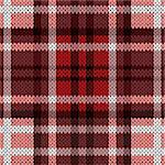 Seamless vector pattern as a woollen Celtic tartan plaid or a knitted fabric mainly in red and brown hues