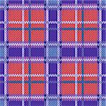 Seamless vector pattern as a woollen Celtic tartan plaid or a knitted fabric texture in violet, blue and terracotta colors