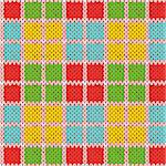 Knitting seamless vector pattern with perpendicular lines as a woollen Celtic tartan plaid or a knitted fabric texture in various bright colors