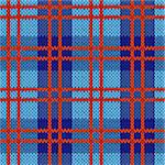 Knitting seamless vector pattern with perpendicular lines as a woollen Celtic tartan plaid or a knitted fabric texture in blue and red colors