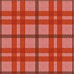 Knitting seamless vector pattern with perpendicular lines as a woollen Celtic tartan plaid or a knitted fabric texture in pink and orange hues
