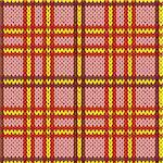 Knitting seamless vector pattern with perpendicular lines as a woollen Celtic tartan plaid or a knitted fabric texture in pink, red, yellow and brown hues