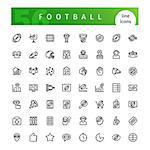 Set of 56 american football  line icons suitable for web, infographics and apps. Isolated on white background. Clipping paths included.