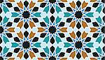 Seamless pattern in Moroccan style. Mosaic tile. Islamic traditional ornament. Geometric background