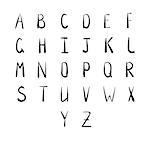 Hand-drawn vector alphabet letters set for design