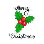 vector of Merry Christmas Lettering with cartoon drowing omela. Element for design banners, web and greetings