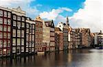 Typical dutch houses over canal, Amstardam, Netherlands