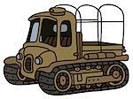 Hand drawing of a funny old sand artillery tractor