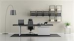 Contemporary office with minimalist furniture - 3d rendering