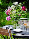 View of place setting in garden