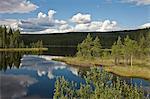 Clouds reflecting in lake