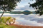 View of lake and sky reflecting in water