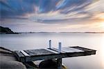 View of sea, clouds and jetty