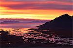 Fiords at sunset