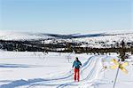 Man skiing, Dalarna, Sweden