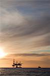 Oilrig at sunset