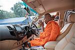 Monk blessing new car, Thailand