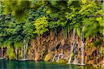 Waterfalls and lush vegetation at the Plitvice Lakes National Park, Croatia