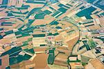 Aerial view of rural fields near Milan, Italy