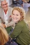 Portrait smiling businesswoman in meeting