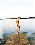 A woman on a jetty.